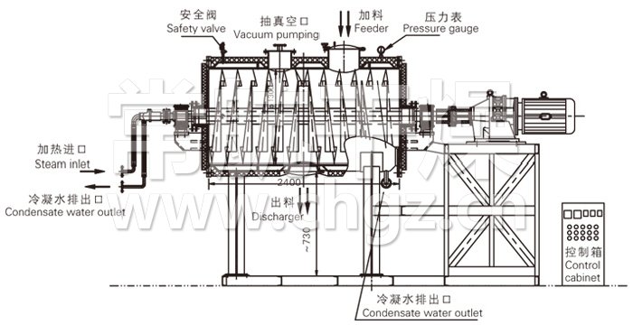 真空耙式干燥机结构示意图